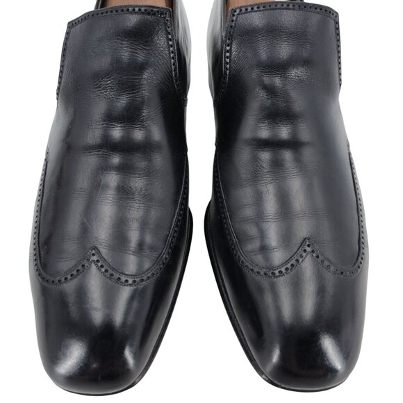 Vintage Barletta Handmade Italian Dress Shoes Mens 10.5C Black Leather Loafers - Picture 12 of 13